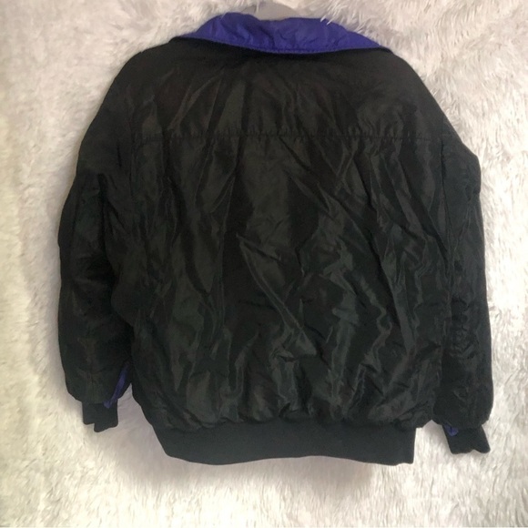COLUMBIA Sportswear Down Zip Puffer Jacket Reversible Black & Bluish Purple sz L - Picture 6 of 8